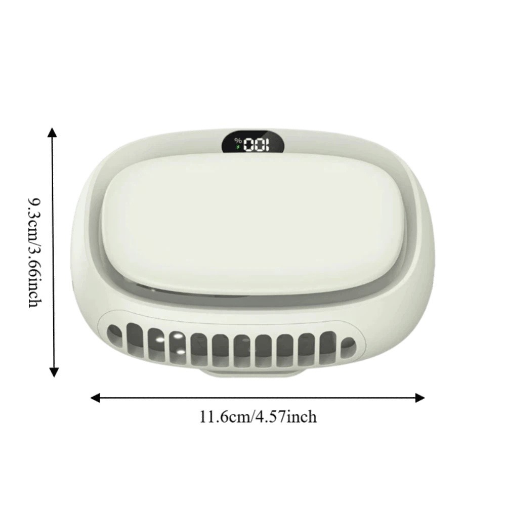 Adjustable 5 Speed Adjustable Portable Rechargeable Fan Large Capacity Battery Display Screen Hanging Neck Fan Handheld Design Multi-function Rechargeable Fan Outdoor Travel