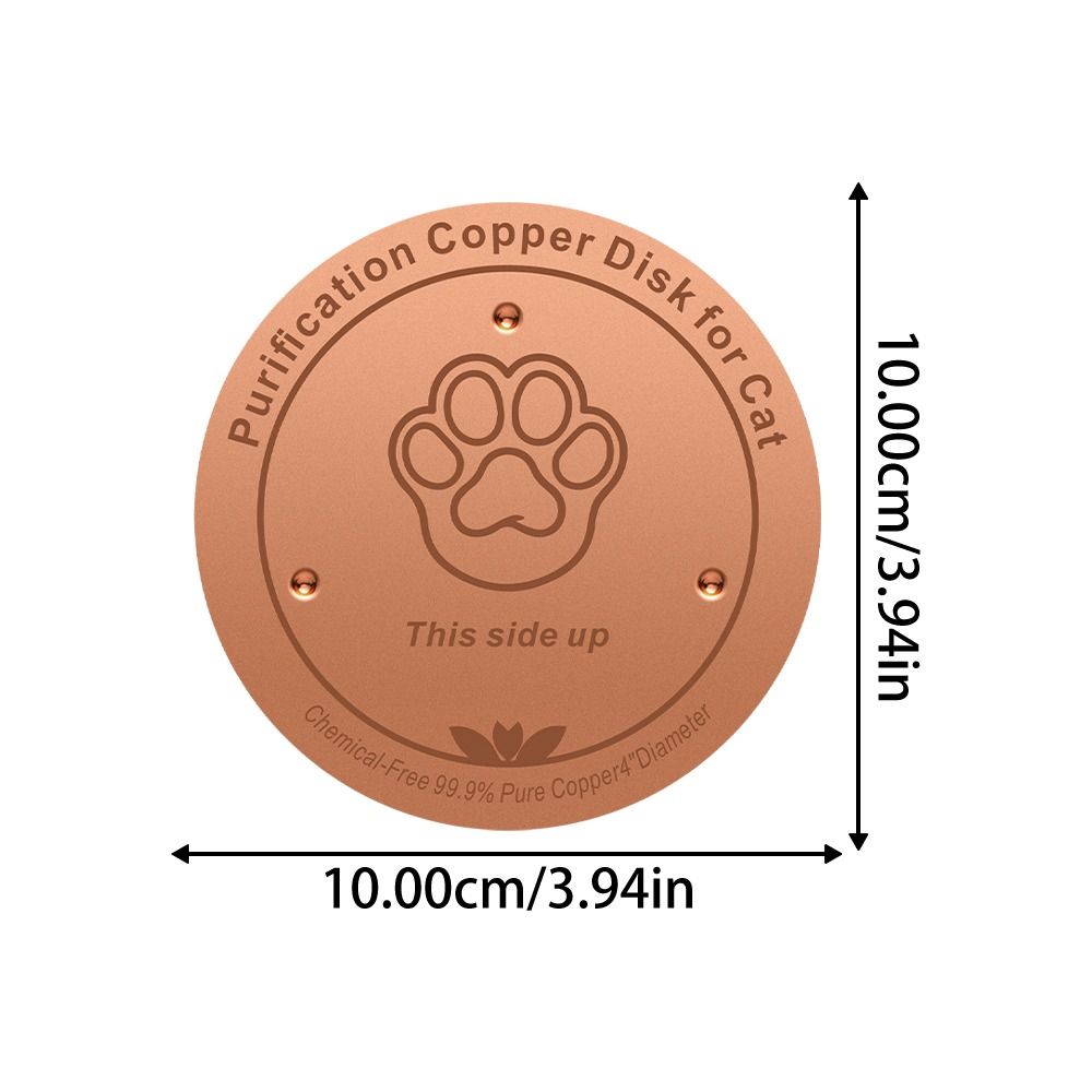 New Triple-Point Support Copper Disk for Cat Water Bowl 0.6mm Reinforced Antimicrobial Cat Dog Water Purifier Plate 99.99% Pure Copper Water Freshness Dog Cat Bath Copper Disk Universal Fit