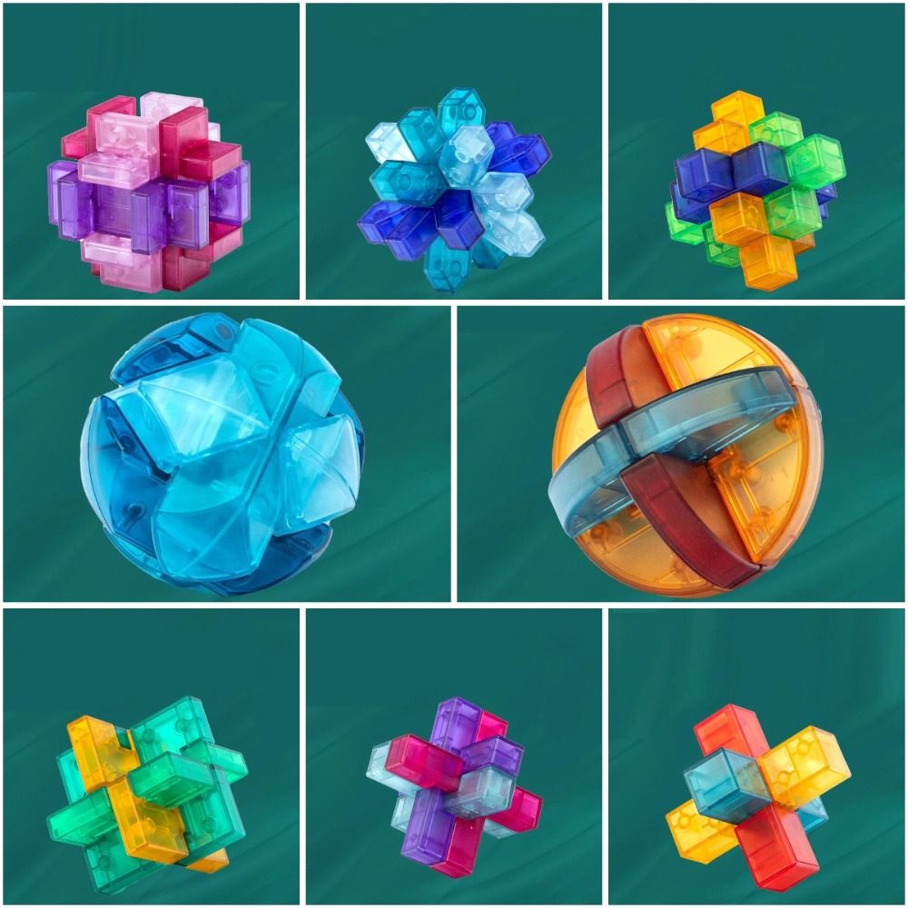 Brain Teaser Puzzles Transparent IQ Brain Teaser Puzzles Unlock Toy Brain Teaser Kong Ming Lock IQ Luban Lock LuBan Lock Children and Adults