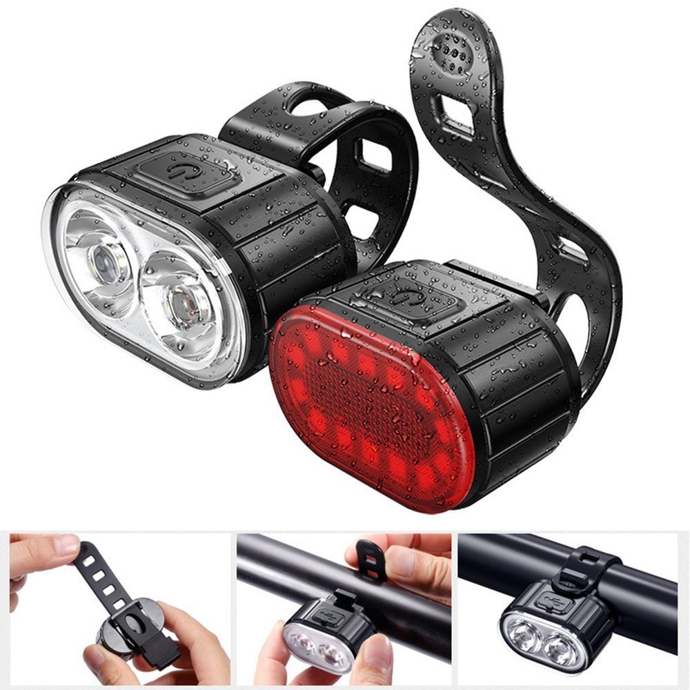 Riding Equipment Super Bright Bicycle Headlight Taillight Set High Brightness LED Super Bright Charging Light Portable Rechargeable Rechargeable LED Headlight Taillight Bicycle Riding
