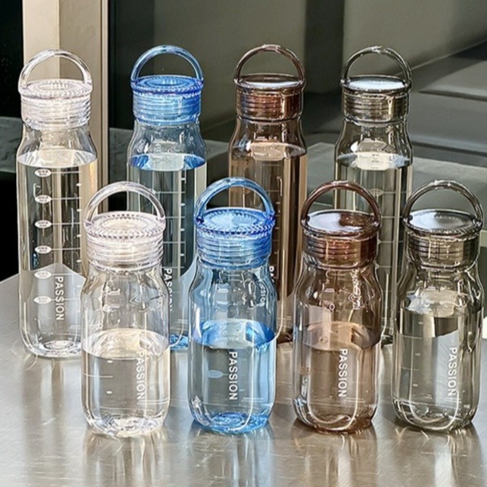 Durable Transparent Sports Water Bottle Leak Proof Anti-Fall Portable Water Cup with Scale Large Capacity Cold Drink Cup Travel