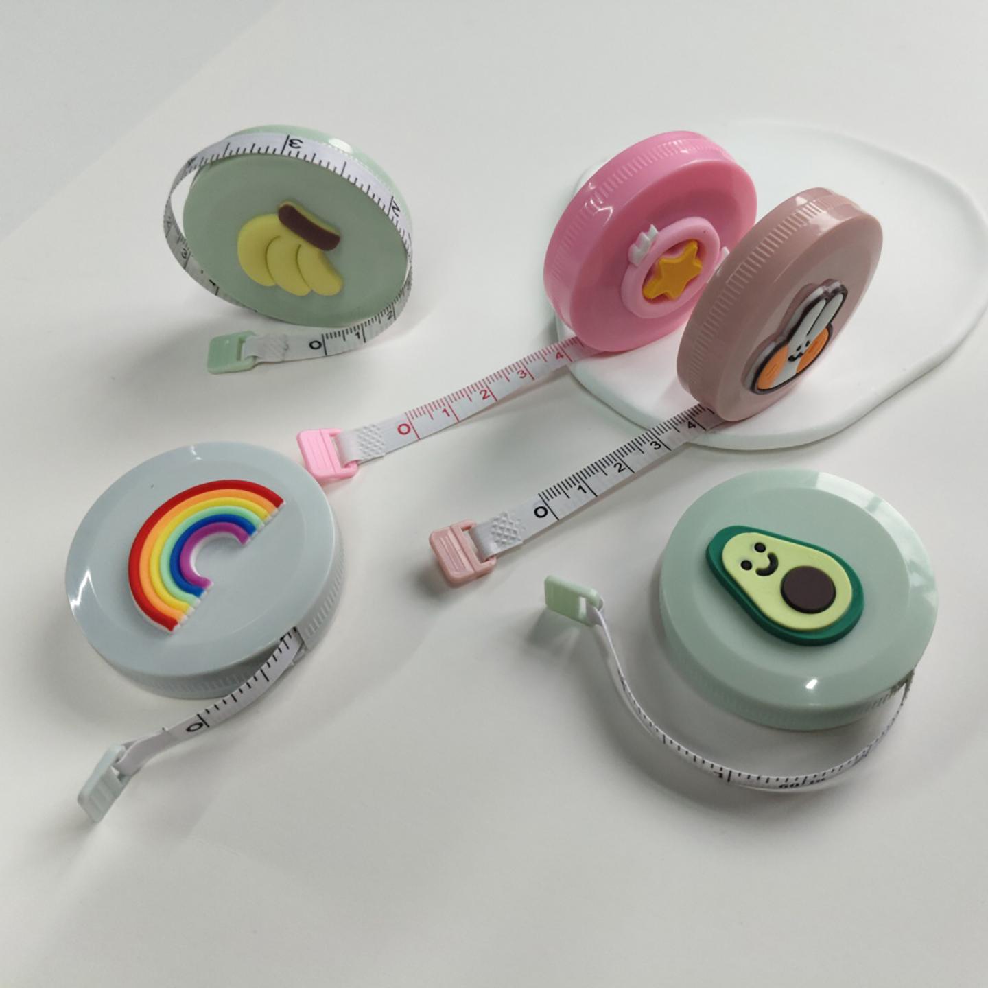 St.kunkka 1pcs/bag 1.5meter Mini Plastic Flexible Tape Measure Cute Cartoon Portable Soft Measuring Tape Measuring Dual Specification Tape For Body Measurements