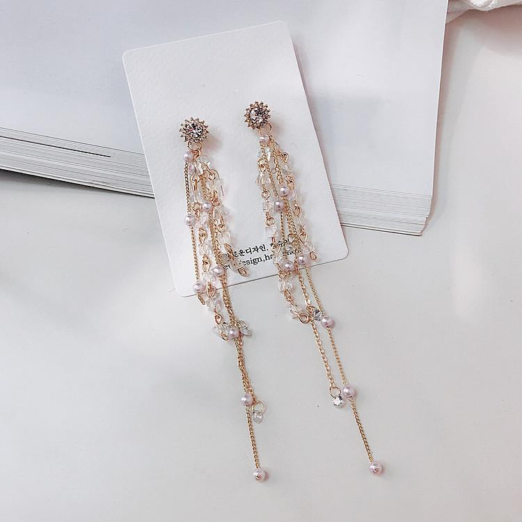 【Exclusive Discount】Dominated 2023 New Crystal Tassels Fashionable Pearl Wo Metal