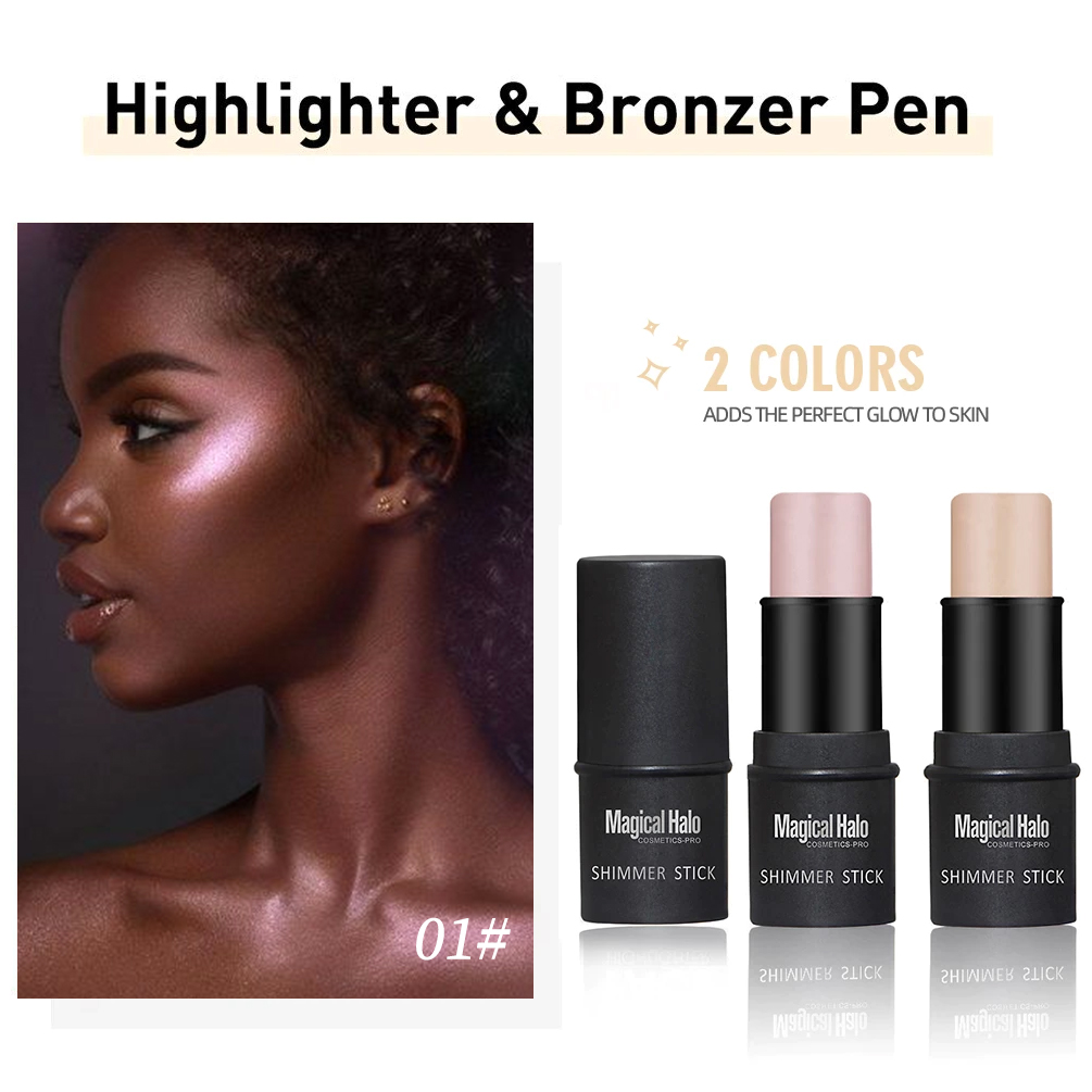 Yuanyan 2 Colors Highlight For Face Cosmetic Face Brighten Highlighter Stick Face Contour Bronzer Shimmer Illuminator Stick Makeup Tool