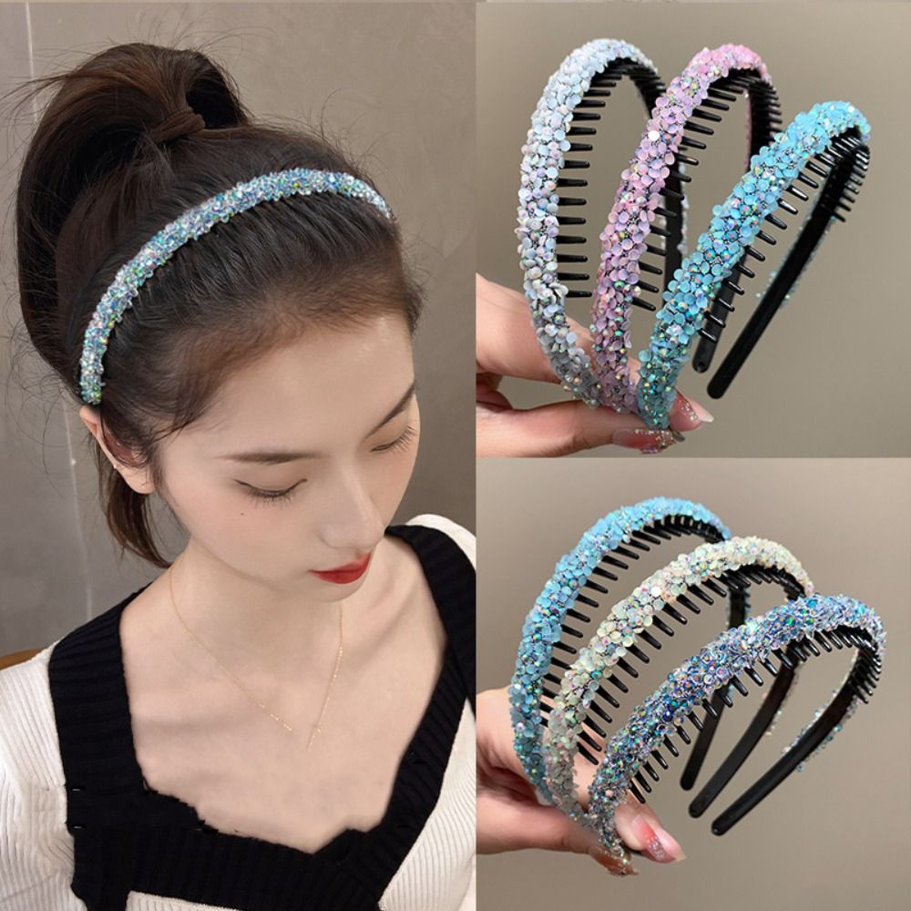 Fashion Sweet Antislip Hairband Thin Headband Headwear Plastic Face Wash Hair Hoop Women
