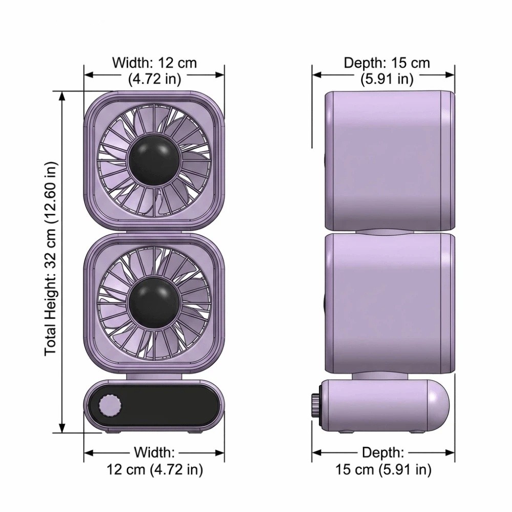 Flexible Placement Rechargeable Battery Portable Mini Circulating Fan Digital Speed Display Quiet Operation Rechargeable Personal Fan Strong Airflow Low-Noise Design Desktop Fan Personal Cooling