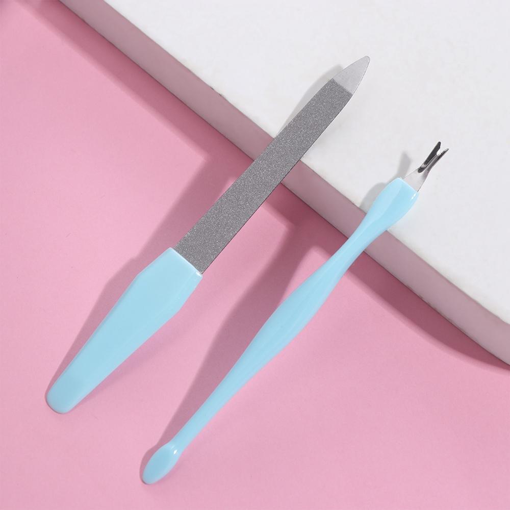 Compact Stainless Cuticle Remover Durable Smoothing Nail File Double Sided Polishing Stick Women