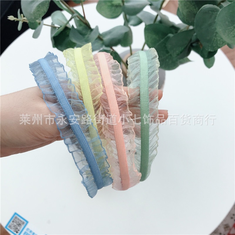 【Exclusive Discount】2021 new lace headband adult headband small fresh headband children's hair accessories solid color lace headdress