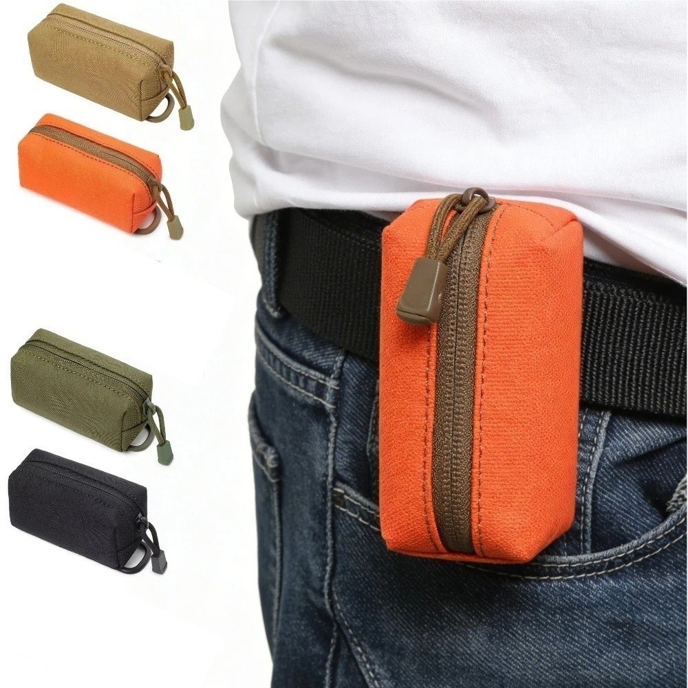Hanging Bag Portable Waist Pack Wear-Resistant Zipper Closure Key Organizer Lightweight Mini Size Storage Bag Daily Use