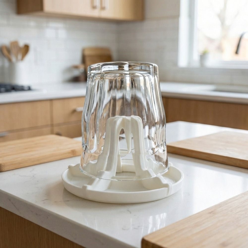 Simple 3D Printed Bottle Drying Rack Hollow Plastic Single Cup Drying Rack Space Saving Fast Drying Bottle Cleaning Tools Drinking Glasses