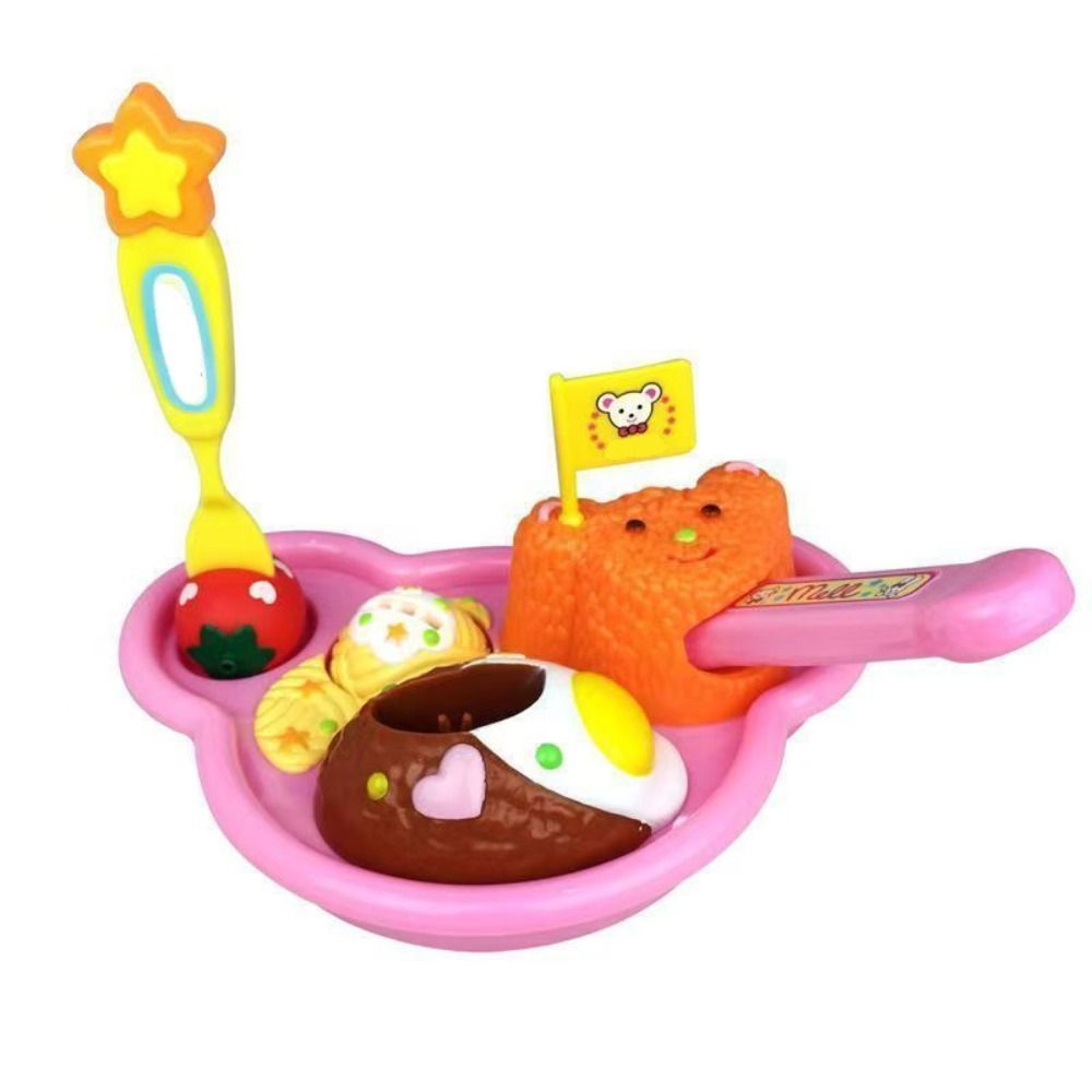 Boys Girls Fun Bear Box Food Feeding Toys Early Education Role Play Play House Toys Simulated Cartoon Pudding Feeding Set Desktop Ornament