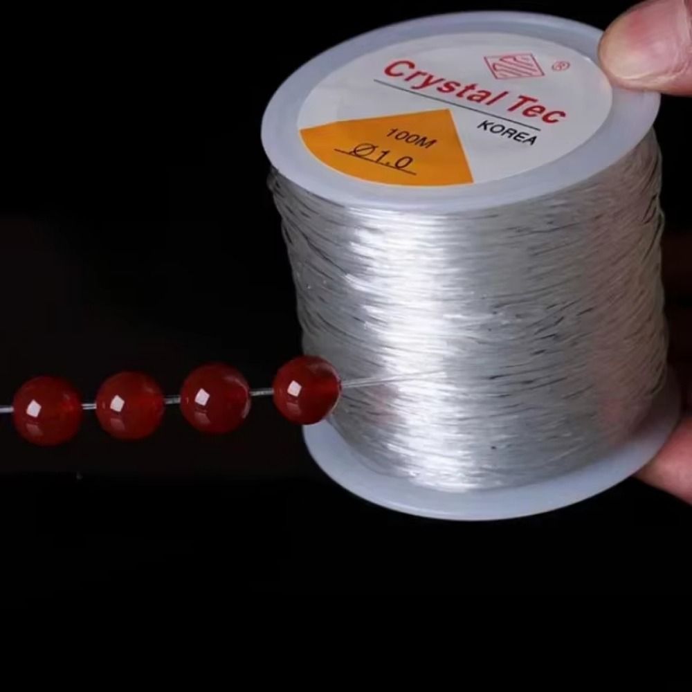 DIY 0.4-2mm Elastic Cord 100m Clear Stretch String Line TPU Transparent Transparent Beading Thread Beading