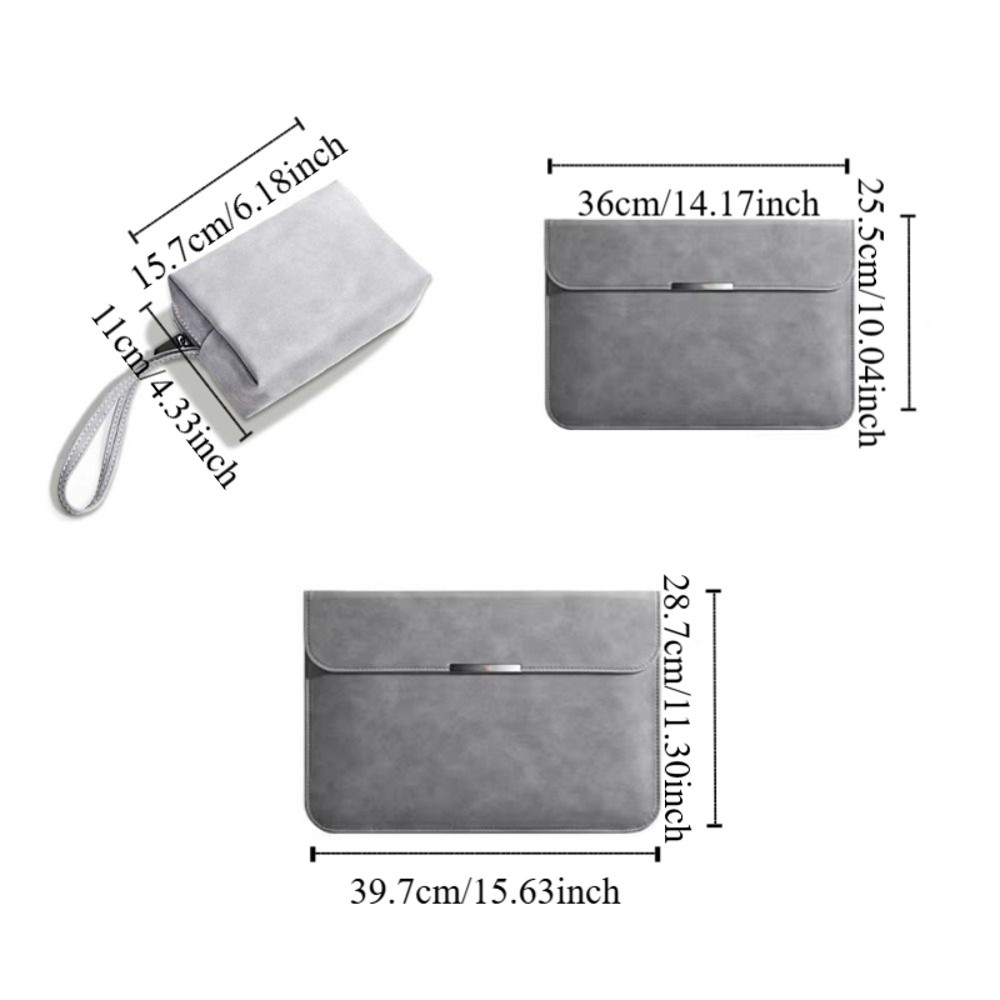 Universal Portable Computer Storage Bag PU 14/15inch Laptop Bag Clutch Bag Solid Color Computer Handbags Student