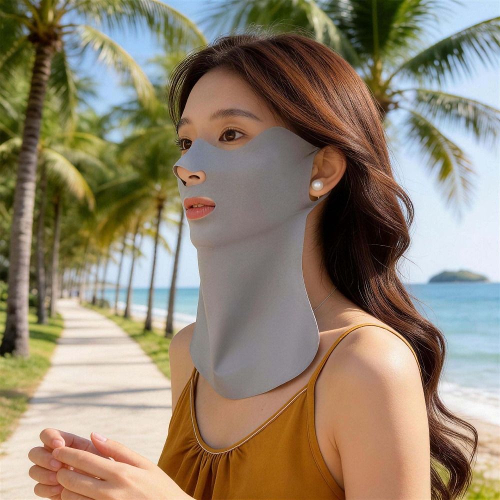 Outdoor Work Nylon Neck Sunscreen Elastic Cloth Face Sun Protection Lightweight Thin Breathable Sunshade Summer