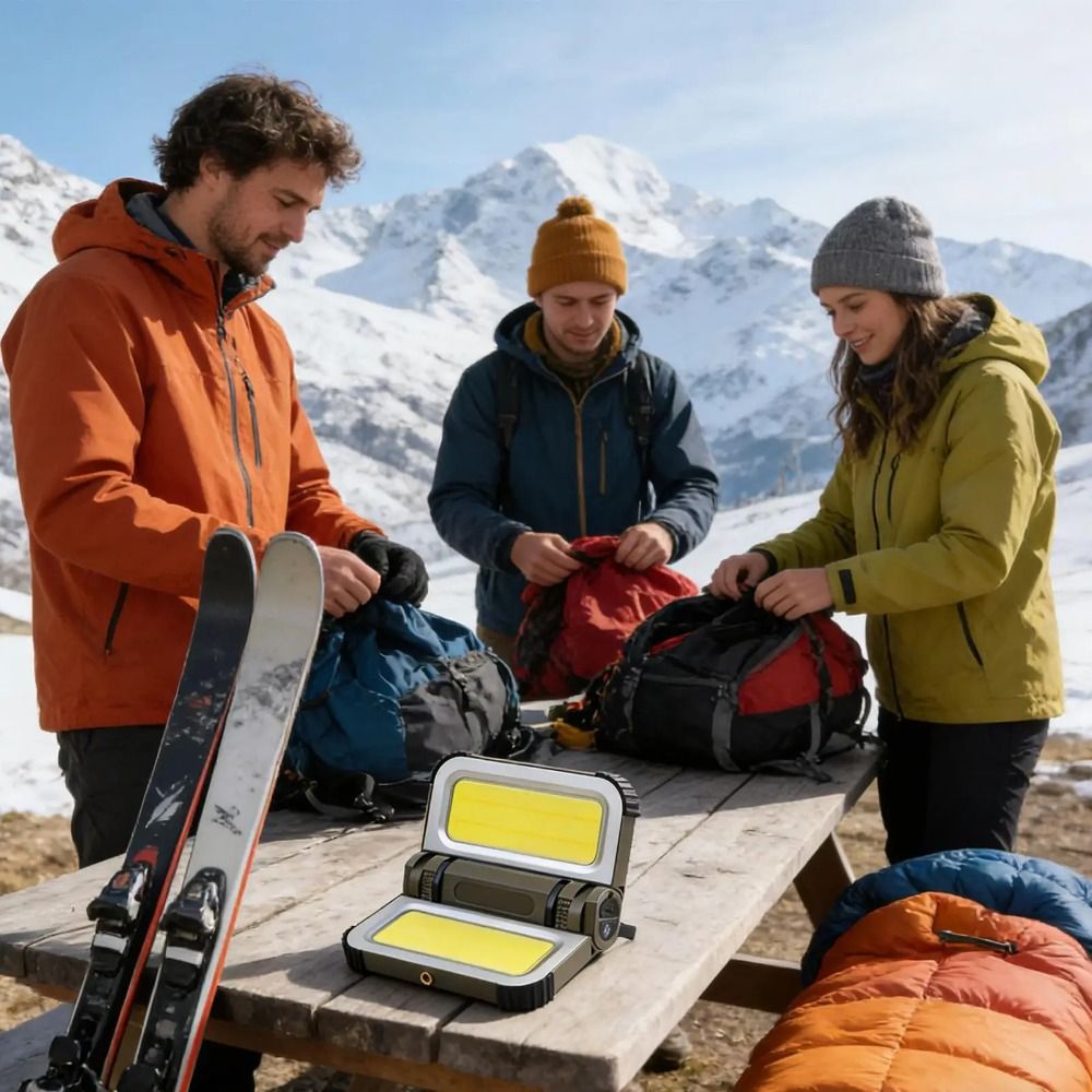 Portable Magnetic Design Portable Camping Light Adjustable Brightness Hanging Design Foldable Work Light Compact Size Foldable Structure Rechargeable Lamp Workshop