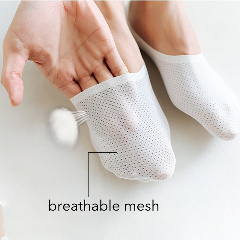 Wenefang Fashion Men Socks Spring Summer Mesh Net Breathable Thin Cool Solid Color Elastic Japanese Style Colorful Non Slip Invisible Socks