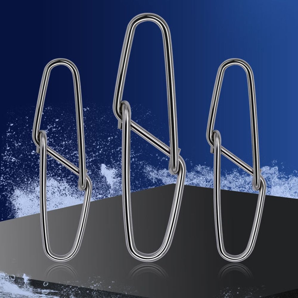 100PCS Fishing Accesories Double Buckle Design Fishing Swivel Snap Not Damaging 15mm-38mm Fishing Lure Pin Not Easily Detached Smooth Fishing Lure Connector Sea Fishing