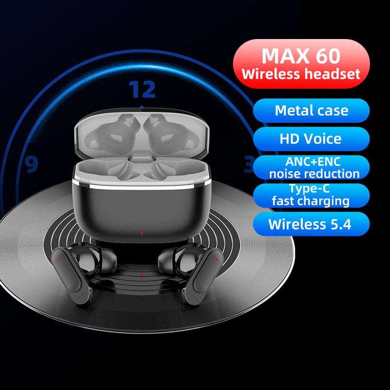 🎧Fast Shipping 🎧 MAX 60 ANC&ENC Dual Noise Reduction TWS True Wireless Bluetooth Earphones 3D Surround Sound HD Voice Mini Lightweight Earphones
