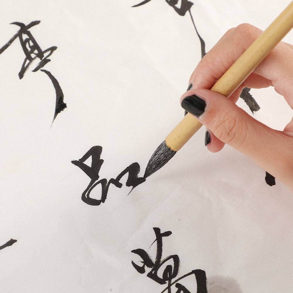 Ancient Oil Watercolor Chinese Calligraphy Brush Wolf Hair Oil Painting Scriptures Writing Brush Wood Art Paint Brush Artist