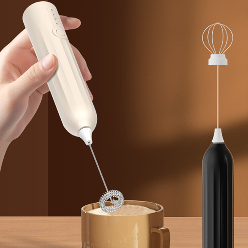 Electric Milk Frother Hand Portable Mini Handheld Fast Foamer Coffee Cappuccino Whisk Mixer Food Blender with Stand