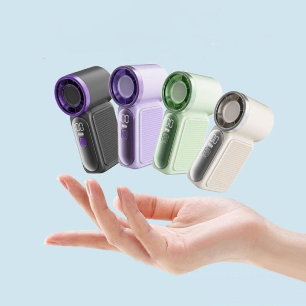 Lightweight 6 Gear Wind Mini Portable Fan Battery Operated LED Display Rechargeable Fan Rechargeable Batteries Compact Pocket-Sized Pocket Fan Commuting