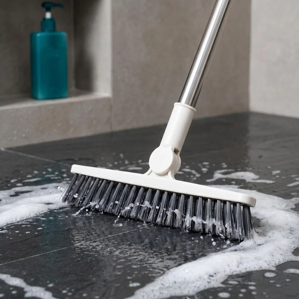 Bathroom Brush 3 In Home Floor Brush Long Handle Rotating Head Groove Tile Cleaning Brush Hard Bristles No Dead Space Crevice Brush Floor