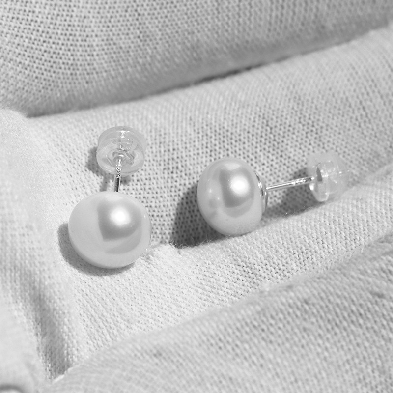 【New Arrivals】Zhuji Pearl Earrings Earrings Female Style Textured Niche Freshwater Pearl Earrings Light Luxury French 925 Earrings