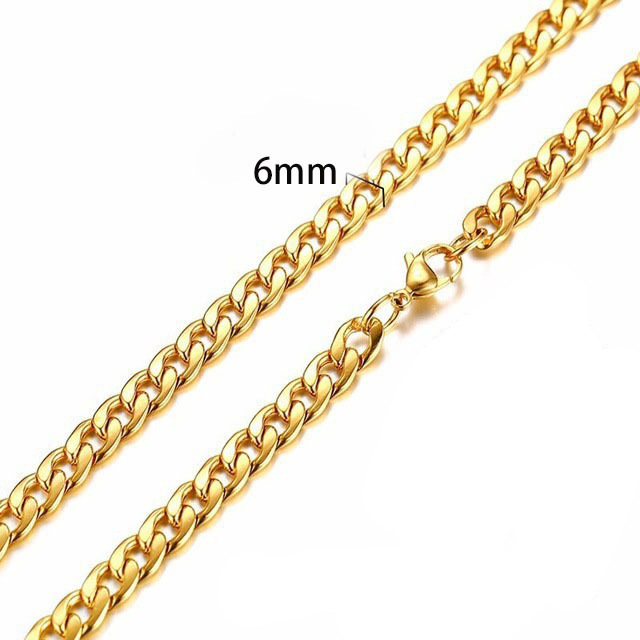 【New Arrivals】2023NK gold stainless steel men's and women's couples hip hop long stainless steel necklace single chain vacuum plating