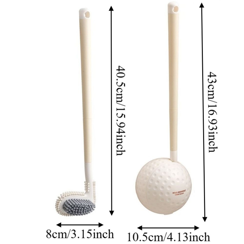 Floor Toilet Cleaning Tool Double-sided Wall-Mounted Toilet Brush Long Handle Soft Hair Golf Toilet Plunger Bowl Brush Detachable Space Saving Golf Toilet Brush with Base Bathroom Cleaning