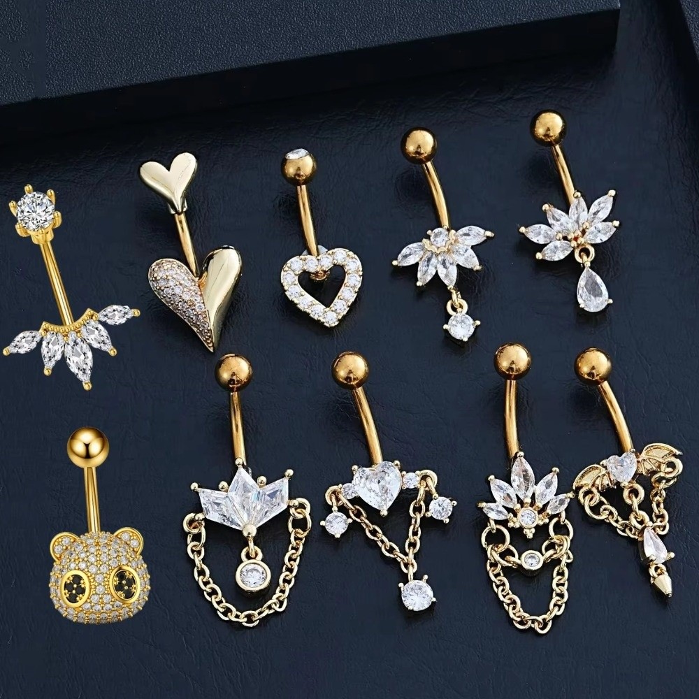 New Elegant Ball Belly Button Rings Stainless Navel Piercing Stylish Shiny Body Jewelry Men