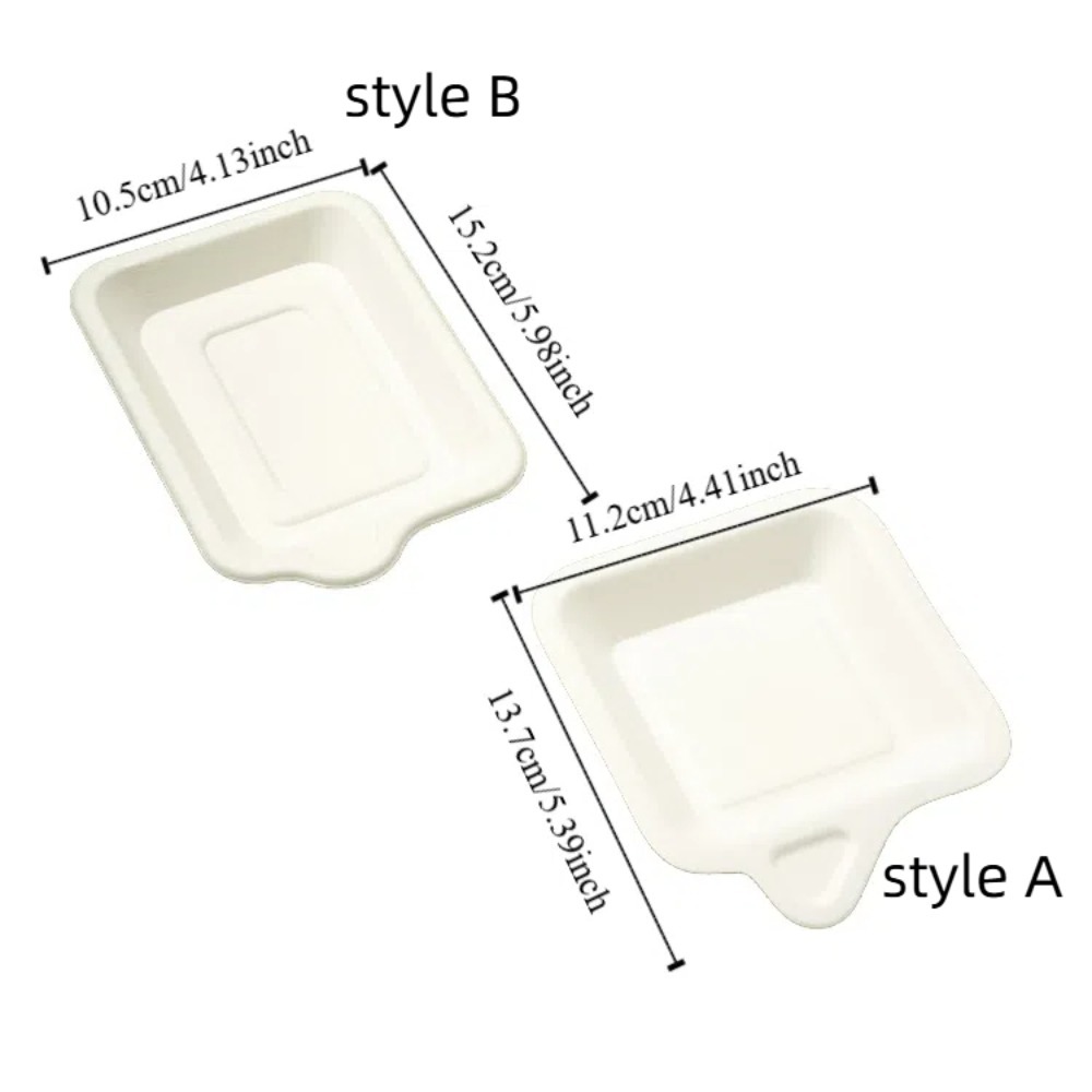 100PCS Durable Biodegradable Material Disposable Paper Plate Square Lightweight Thickened Paper Plate Eco-Friendly Non-slip Cake Plate Party Use