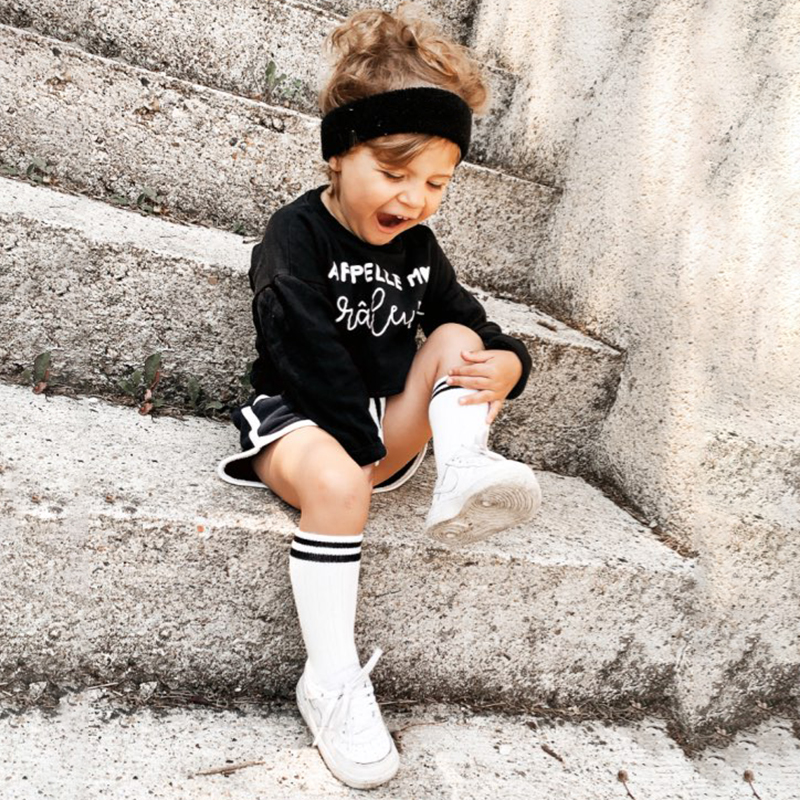 Wenefang Fashion Baby Girls Socks Knee High Boys Sports Sock Cotton Long Stripes Children Socks Kids School Socks