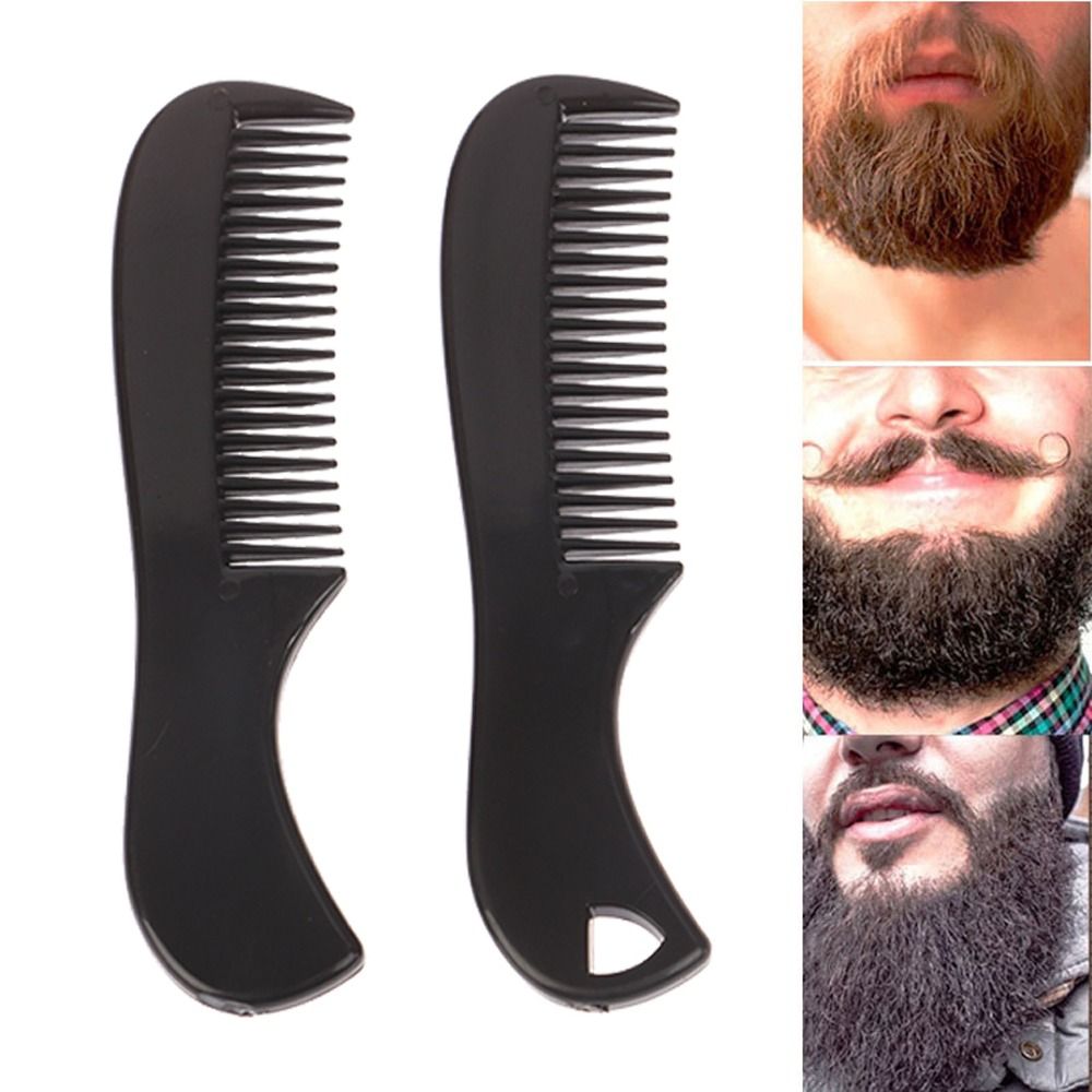 Detangling Combs Mini Beard Comb Anti Static Portable Men Plastic Pocket Combs Anti-slip Durable Black Moustache Combs Salon