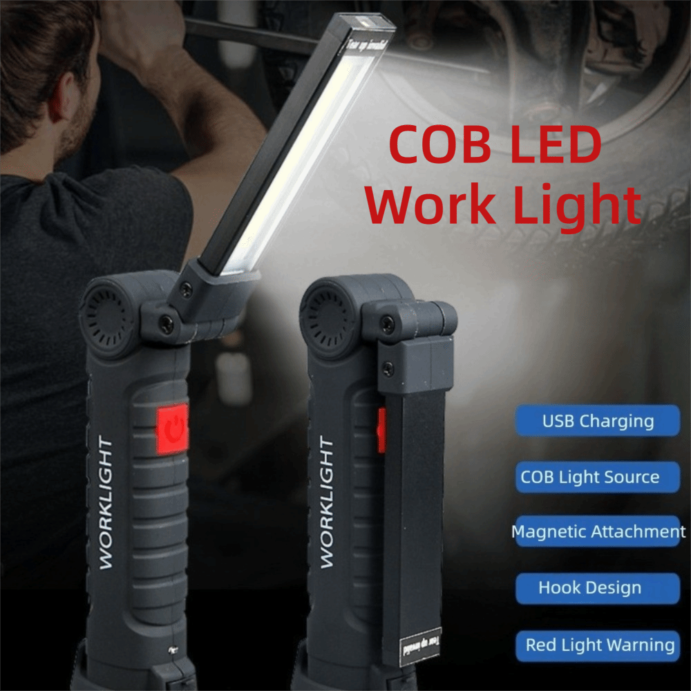 Durable Dimmable COB LED Work Light Rechargeable 360° Rotation LED Flashlight Portable Waterproof Inspection Lamp with Magnetic Hook Home
