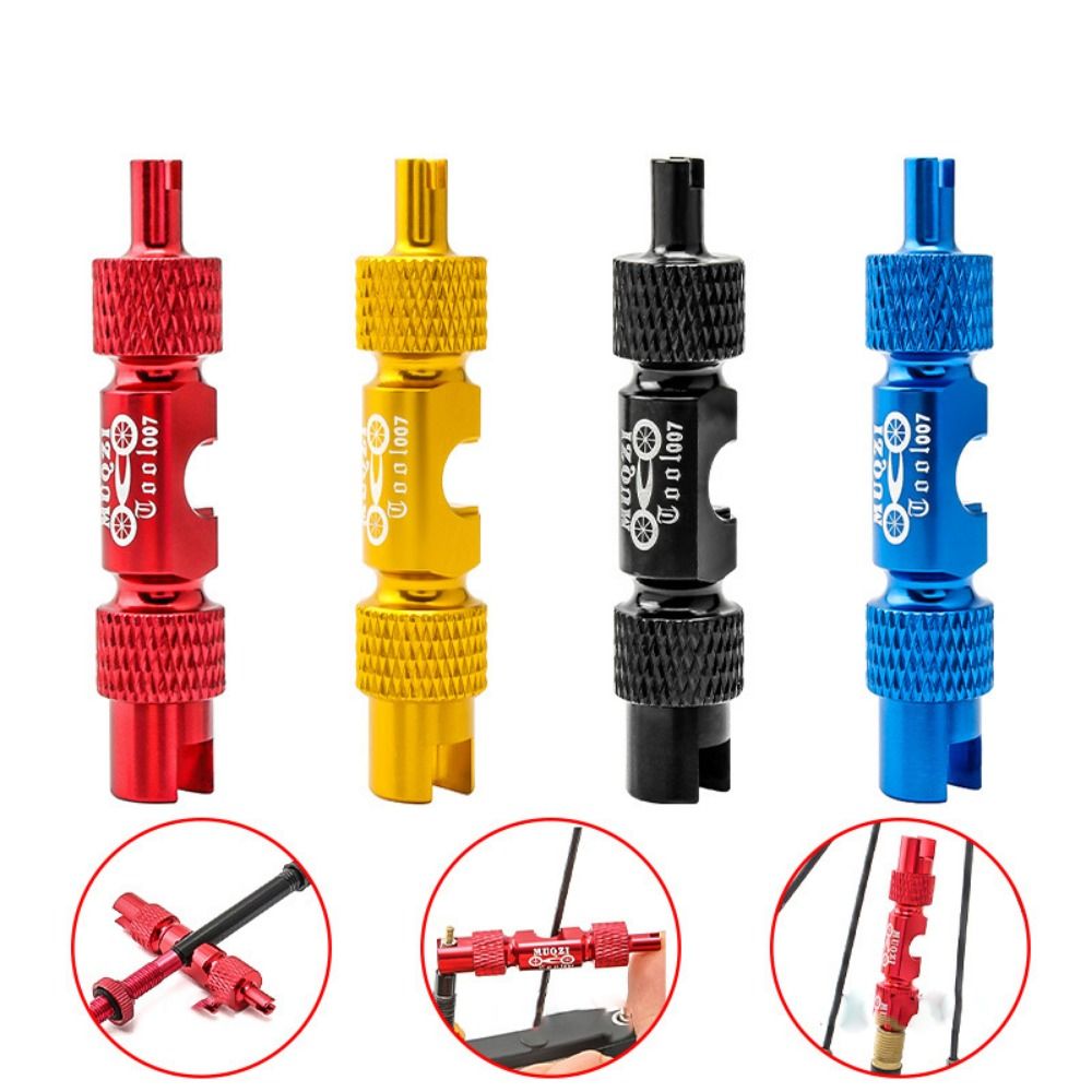 Bicycle Nozzle Tool Aluminum Alloy Multifunction Tire Nozzle Wrench Multifunction Repair Tools Tire Nozzle Installation Spanner Rrench Nozzle Extension Rod Valve Core Tool Bicycle Accessories