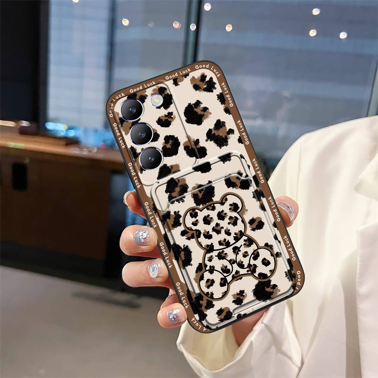 Card slot Dirt-resistant Phone Case For VIVO T3 5G/V40SE 5G/Y100 4G Cover TPU Soft case Card sleeve Graffiti Back Cover