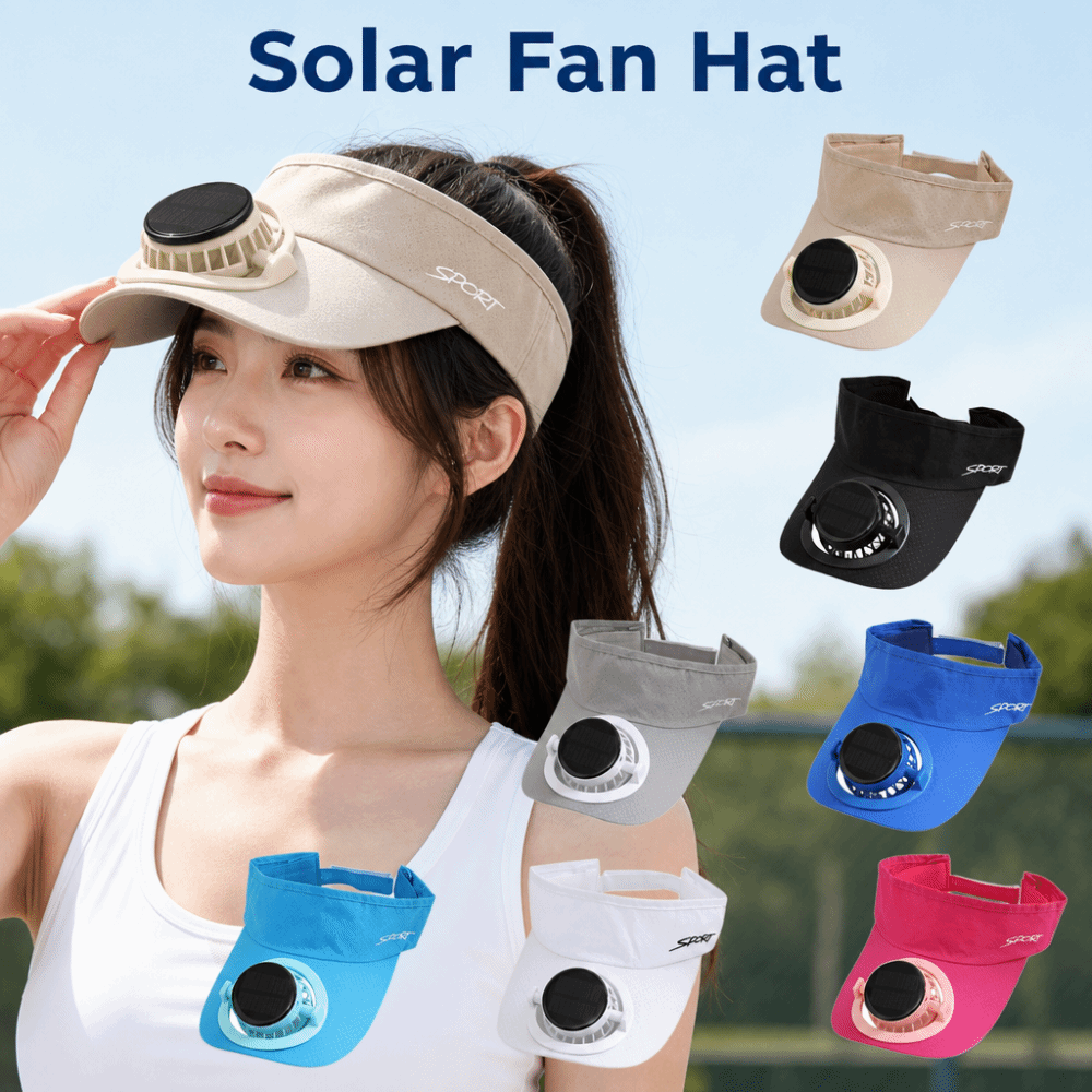 Gift Breathable Solar Fan Hat Elastic Rechargeable Wide Brim Fan Hat Lightweight UV Protection Summer Fan Visor Cap Hot Weather
