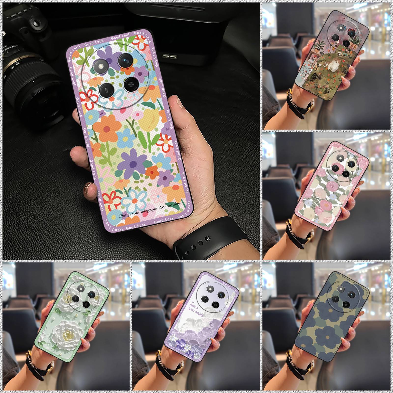 Cute Oil Painting Phone Case For Honor X60 Pro/X9C 5G Anti-dust Waterproof Protective Phone Pouch Back Cover flower TPU