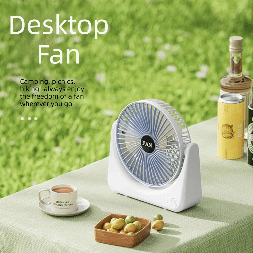 Small Fan Rechargeable Desktop Mini Fan Lightweight Strong Wind Portable Electric Fan Silent Design Portable TriPole Desk Fan Camping