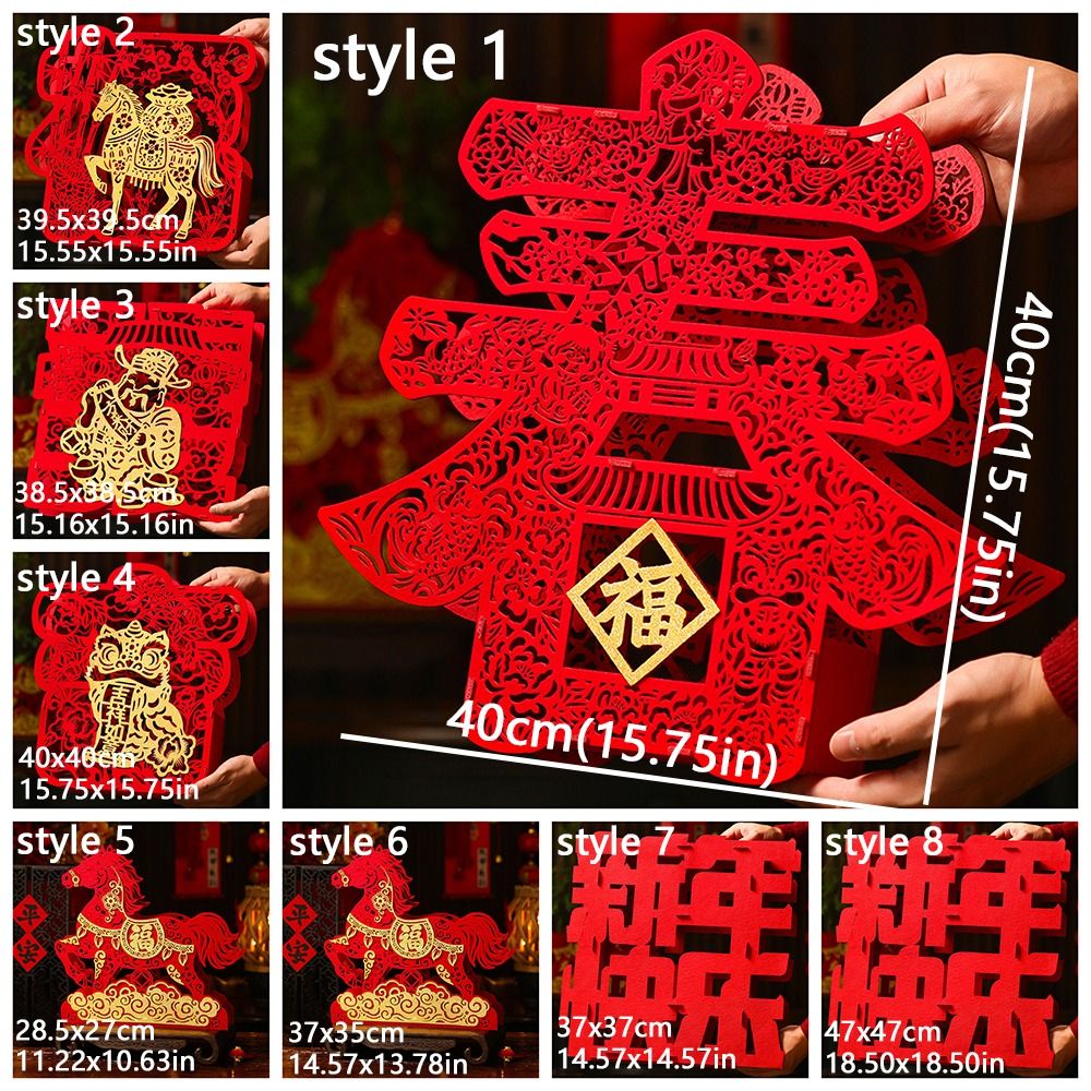 Party Supplies 3 D Horse Year Desktop Ornament Blessing Traditional Zodiac Horse Figurines Handmade Chinese Style New Year Decoration Home Decor