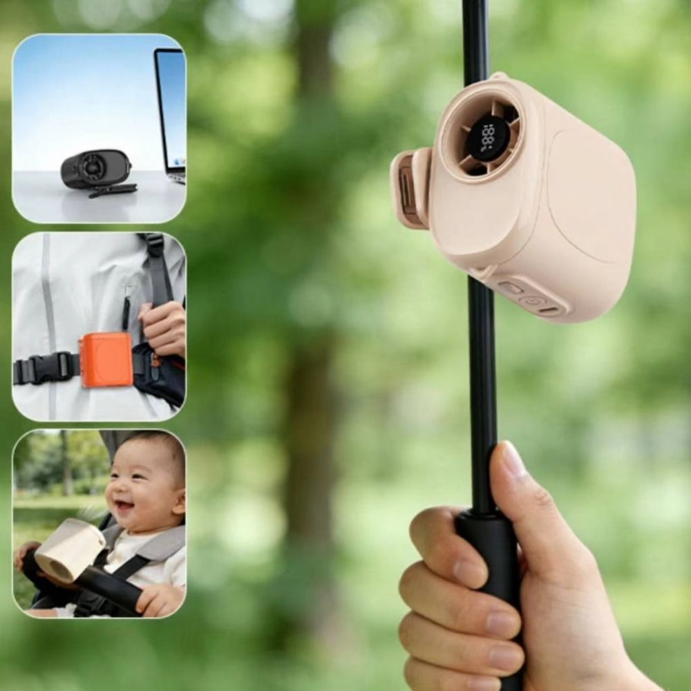Mini Clip On Portable Handheld Fan Quiet Operation Clip-on Umbrella Hanging Waist Fan Handheld Rechargeable Mini Cooling Fan Desk