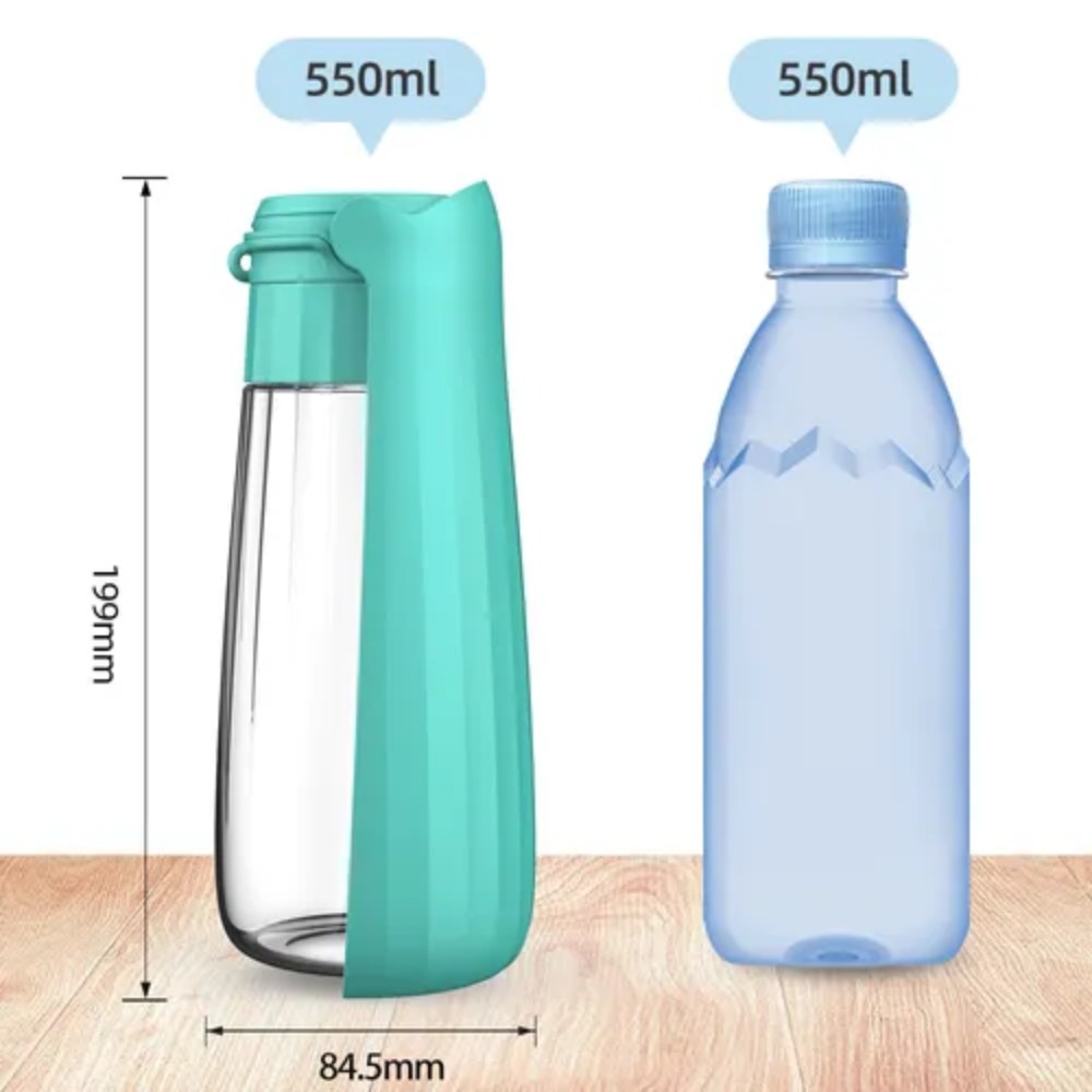 Durable 550ml Dog Water Bottle Foldable Plastic Pet Folding Drinker Anti-fall Leak Proof Small Large Dogs
