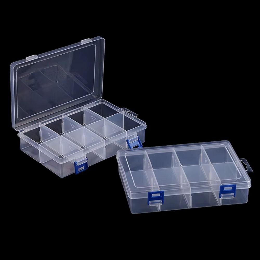 New 8 Grids Tools Storage Box Large Capacity Adjustable Jewelry Storage Box Transparent Hardware Tool Box