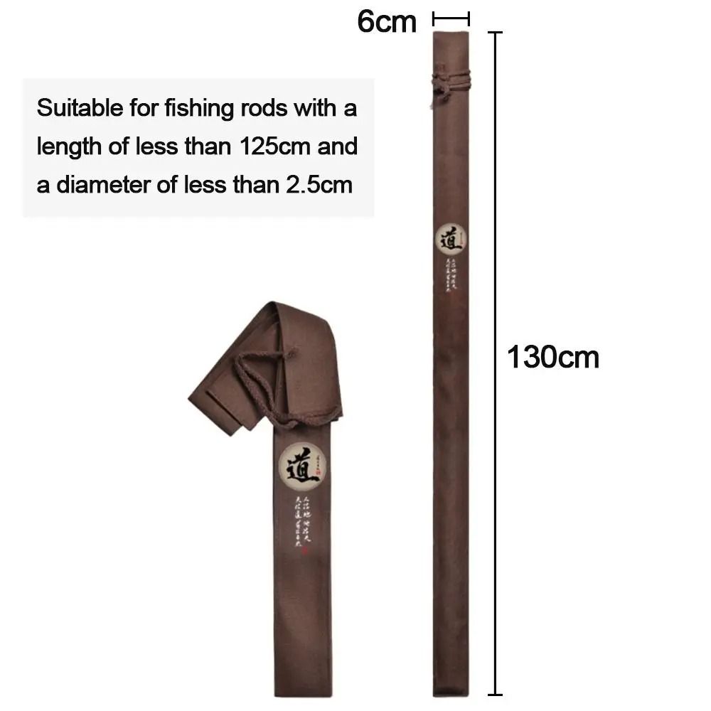 Crossbody 130cm Fishing Rod Bag Canvas Chinese Style Folding Fishing Bag Waterproof Multifunctional Fishing Tackle Bag Hiking Climbing