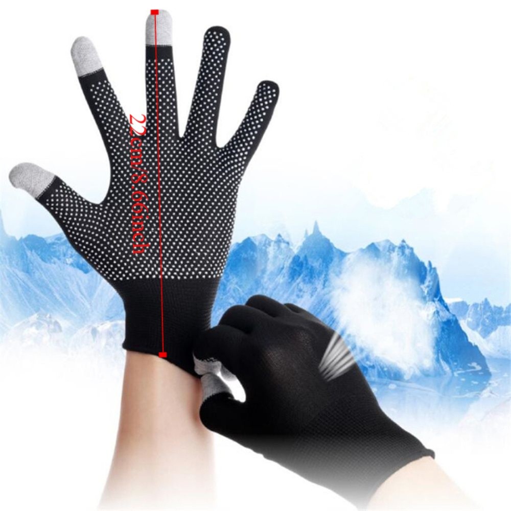Summer Breathable Windproof Sun Protection Outdoor Cycling Solid Color Men Nylon Gloves Anti-skid Mittens Full Finger Gloves Touch Screen Gloves