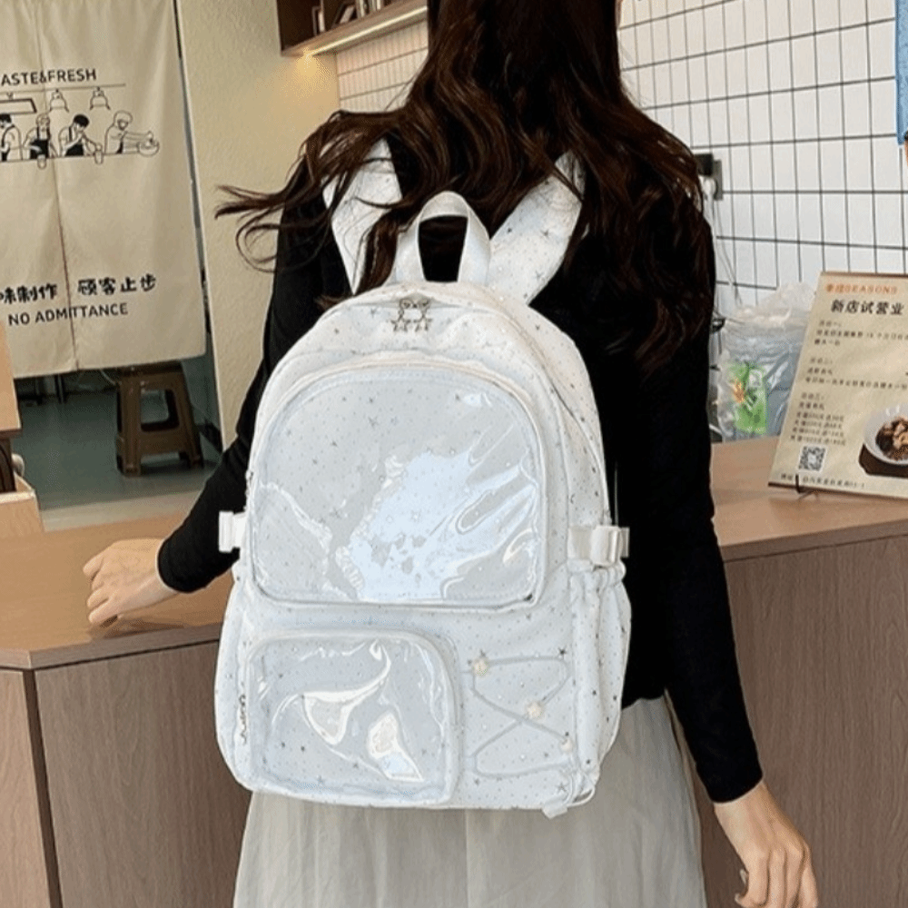 Laptop Bag Oxford Cloth Star Backpack Y2k Print Nylon Backpack Lightweight Japanese Style Transparent Itabag Daily