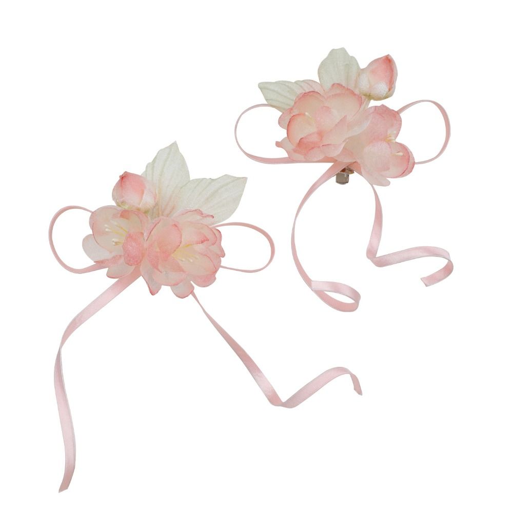 Elegant Ribbon Flower Hairpin Bow Tassel Hanfu Hair Accessories Headpieces Side Clip Chinese Style Hair Clip Photography Props