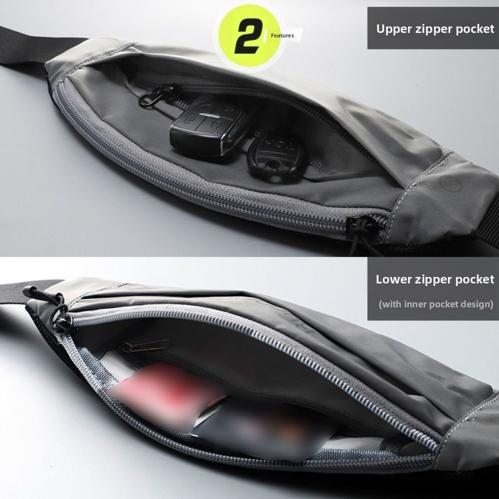 Fitness Equipment 7 Inch Reflective Running Bag Waterproof Elastic Sports Waist Bag Lightweight Portable Mobile Phone Bag Traveling