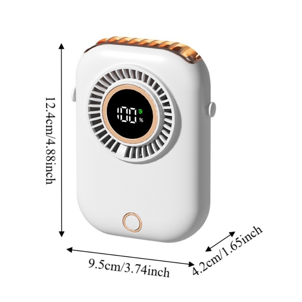 Portable 5 Speeds Mini Hanging Neck Fan Wide-Angle Airflow Ultra Quiet Portable Cooling Fan with Stand Fanless Design Handheld Electric Fan for Sports