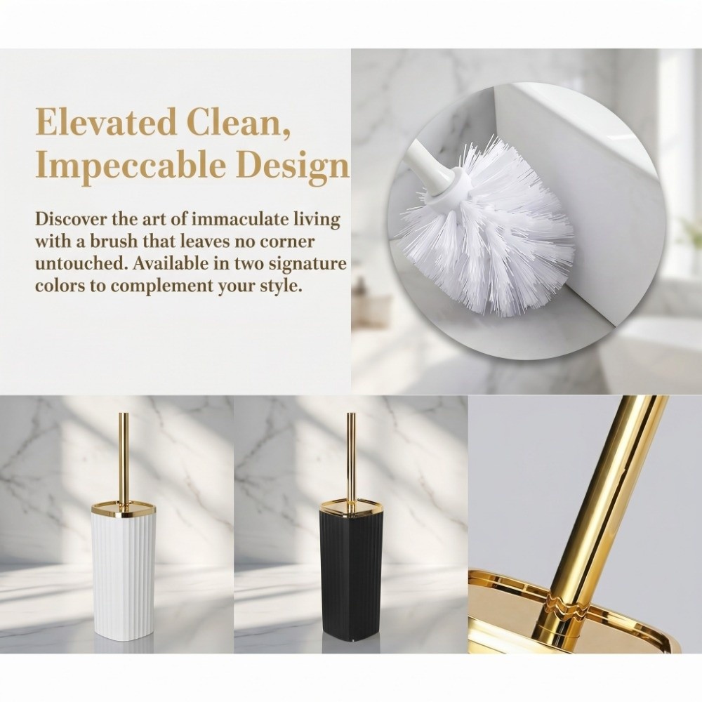 Corner Gap Brush Long-Handle Toilet Brush 360° Rotating Hard-Bristled Bathroom Brush Heavy-Duty Compact Stand Toilet Cleaning Brush House Use